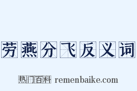 劳燕分飞反义词是什么意思的图片